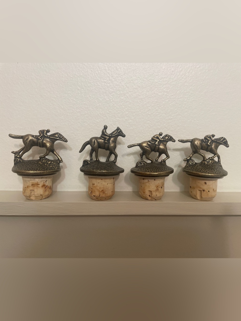 Blanton's Bourbon Horse & Jockey Cork Stoppers Letters A, B, L, N-Authentic Set